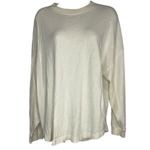 Jenni Kayne Drop Shoulder Ivory Sweater Size XS
